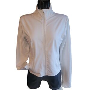90 degrees by Reflex White Zip Up Performance Jacket Size L